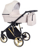 Kunert Molto Premium Wózek Głęboko-Spacerowy 2w1 Krem + Wzór Złota Rama Koła Żelowe